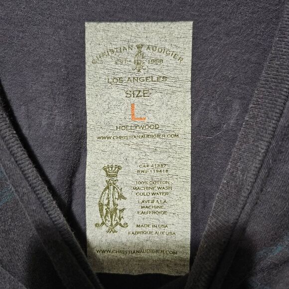 Christian Audigier Eagle Crown Graphic T-Shirt Y2K Designer Los Angeles ed hardy - Picture 6 of 6